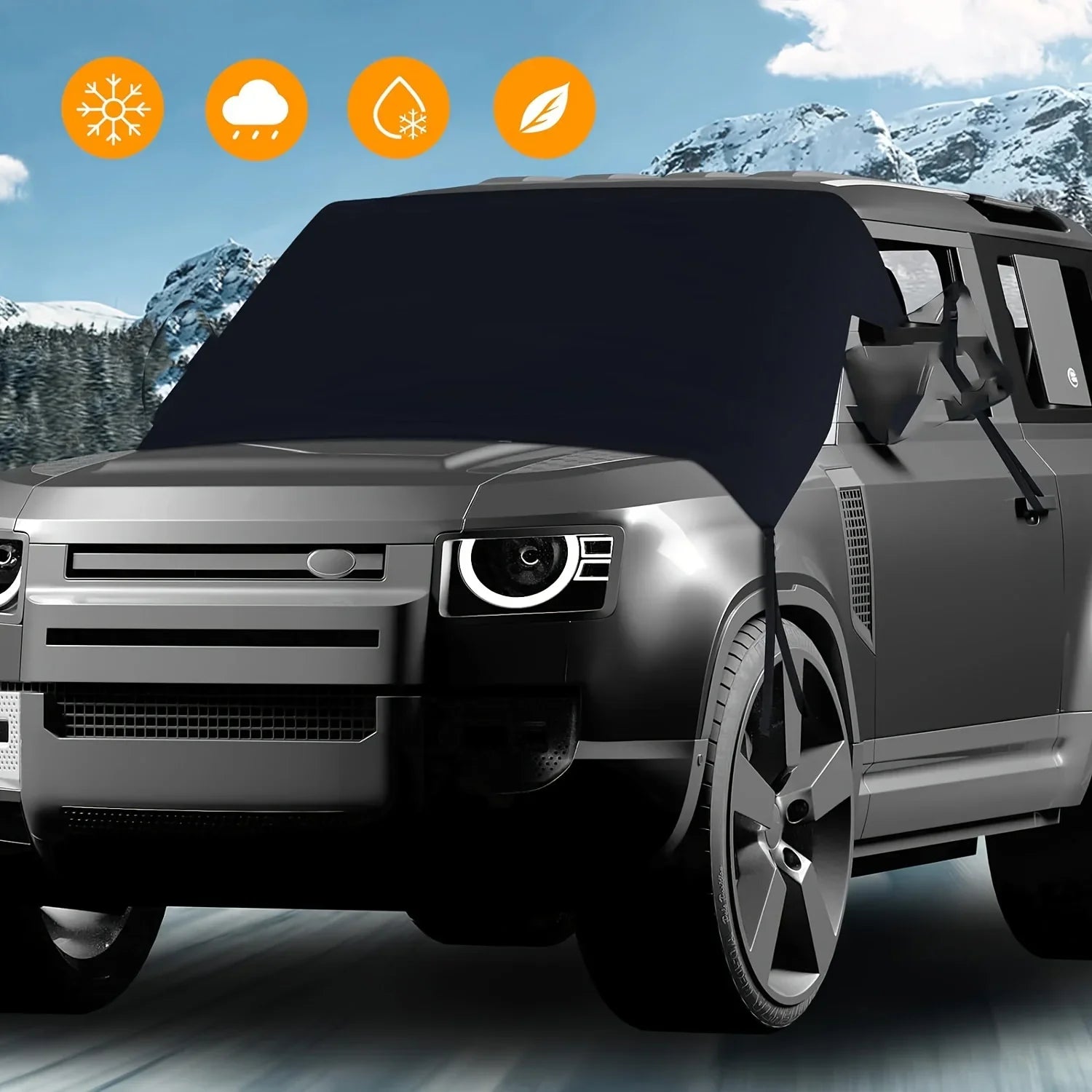 1pc 600D Anti-icing Windshield Cover, Waterproof Windshield Cover, Against Snow, Ice, Frost Dust, Foldable Winter Cover Qme