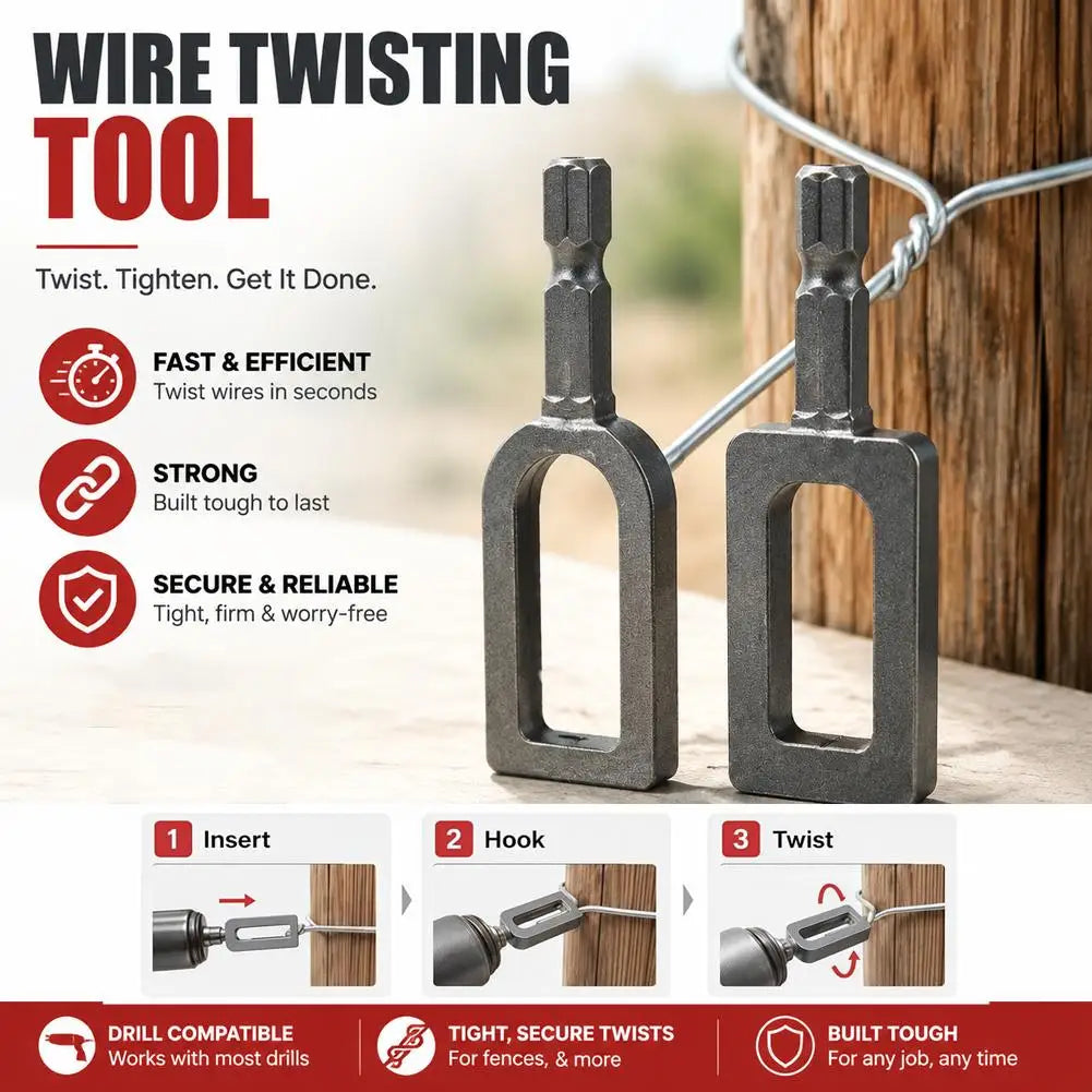 Duty Drill Wire Twister Tool For 9 & 11 Fence Wire Tying Drill Chuck Chain Link Fence Twister For Electric Drill Twisting Sleeve Qme