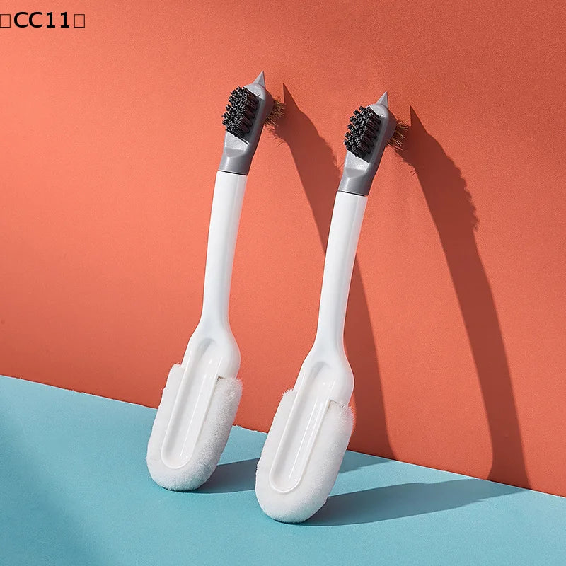 Shoe Cleaning Brush Multifunctional Long-handled Cleaner White Qme