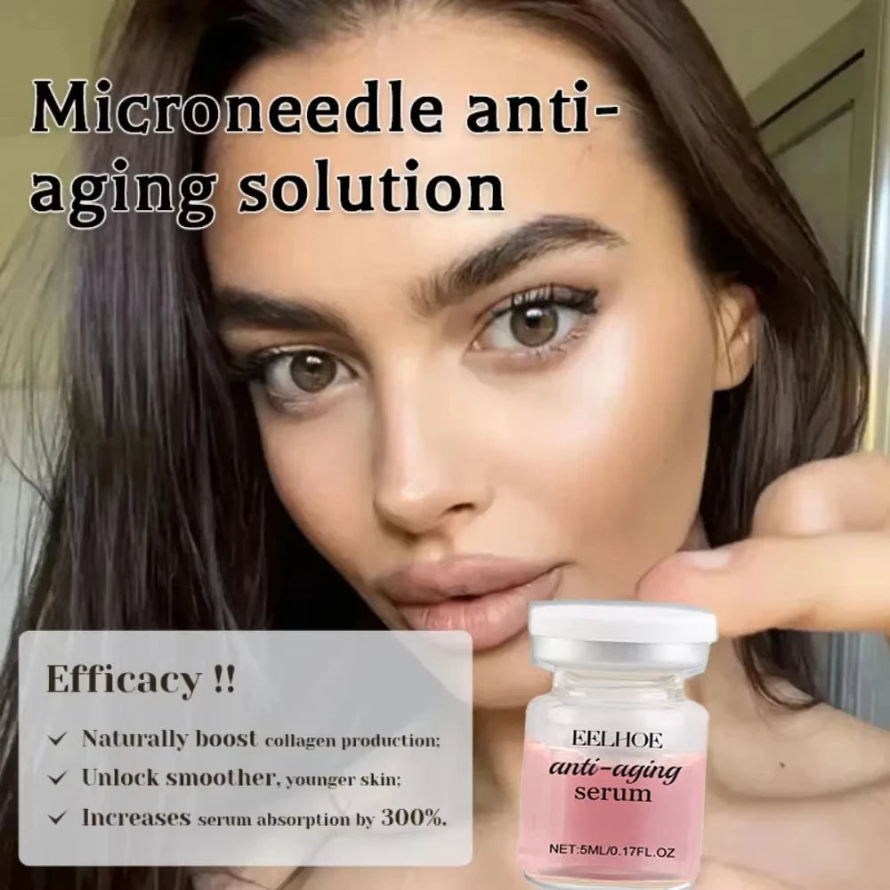 Microneedle Roller Set Anti-Aging Serum Rejuvenating Hydrating Facial Essence Firming Fade Fine Line Moisturizing Face Skin Care Qme