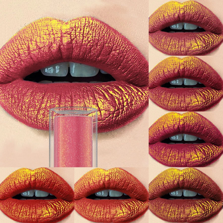 14 Colors Sparkling Shine Lip Glaze Glitter Metallic Long Lasting Qme