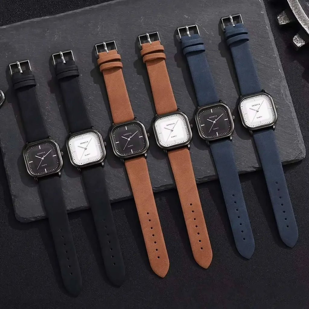 2026 2026 New Simple Belt Style Square Men's Watch Men's Watch Quartz Watch Qme