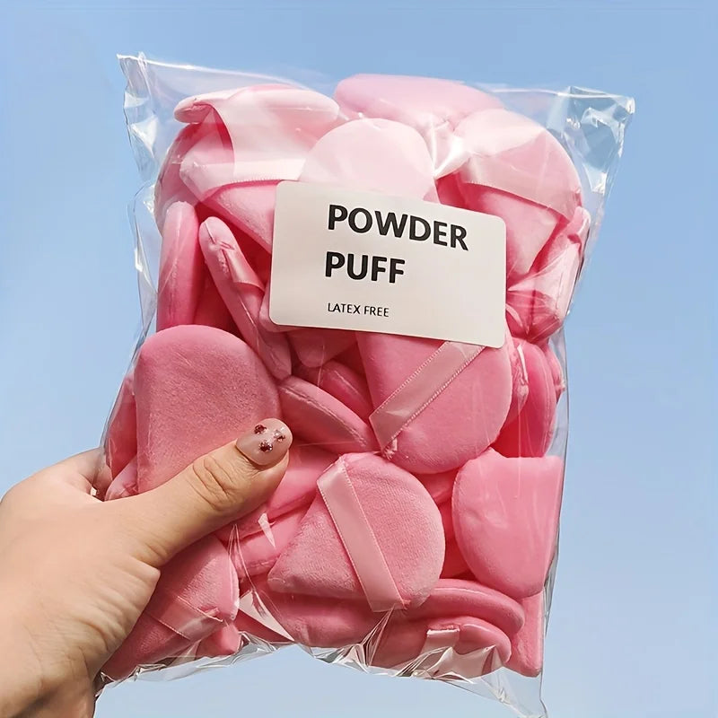 Mini Velvet Triangle Powder Puffs Extra Soft Makeup Blender Contour Qme pink
