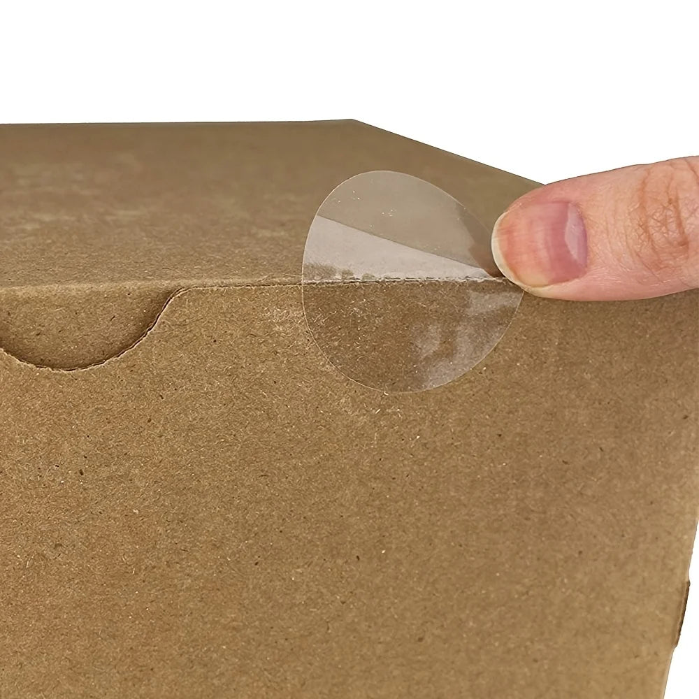 500 self-adhesive transparent stickers, 2.5 cm wide - suitable for DIY gift packaging and wrapping, durable PET material Qme