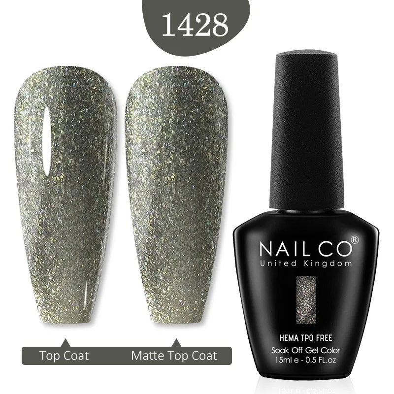 NAILCO Glitter Reflective Series Gel Nail Polish Nails Art Semi