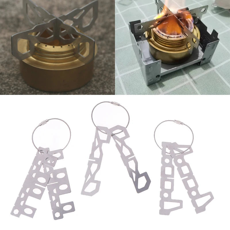 Stove Cross Rack Camping Stand Outdoor Stainless Steel Alcohol Spirit Qme