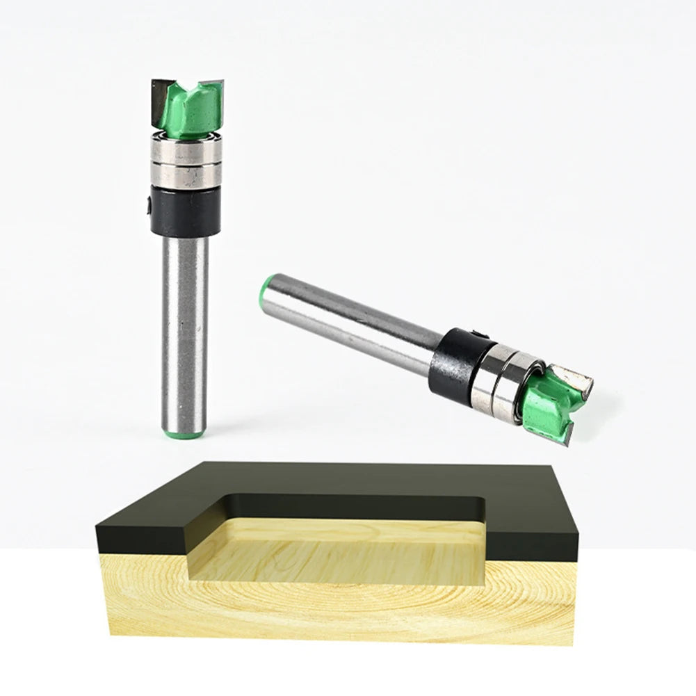 1 Pc Shank Bearing Double-Bearing Trimming Milling Cutter Router Bit Woodworking Edge Trimming Tools For Precise Grooving Qme