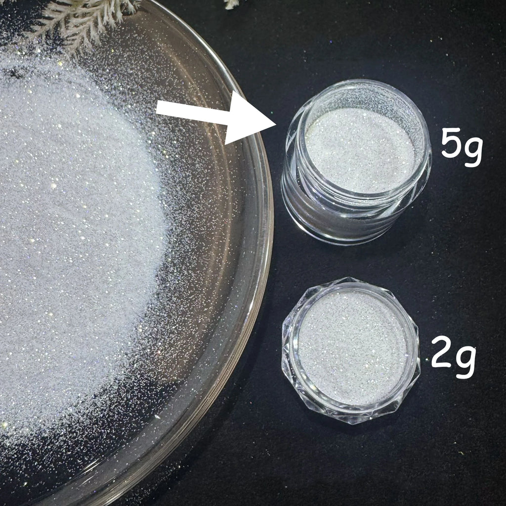 Galaxy Star Diamond Powder Aurora Chrome Nail Glitter Mix of White Sparkle Shiny Sequins for Nail Art Manicure Decorations 500g Qme 5g