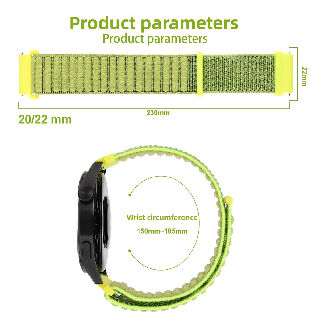 A The new Velcro breathable Unisex Replacement unisex nylon strap For Samsung Garmin and Huawei watches Qme