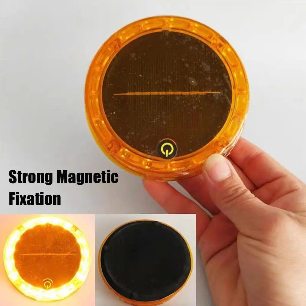 Solar Flash Warning Light Tail Flashing Touch Auto Charging Car Night Qme