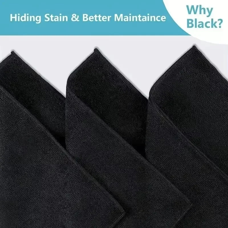 Ultrafine Fiber Black Cloths Household Rag Car Clean Polyester Cotton Quick Drying Duster Kitchen Towel Dish Cloth Scouring Pad Qme