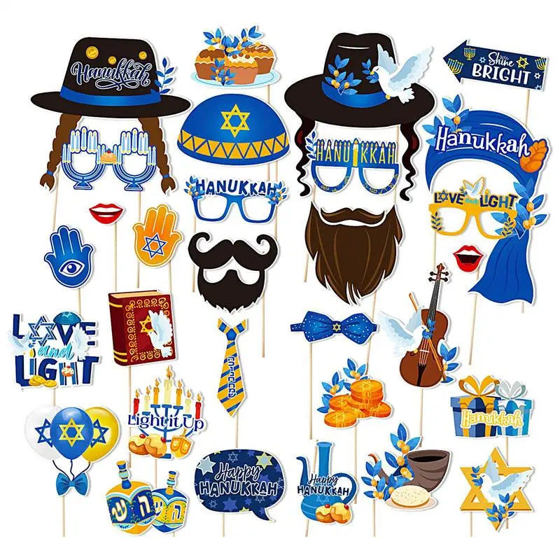 Holiday Photo Booth Props 30 Funny Happy Hanukkah Glasses Cute Qme China Mainland