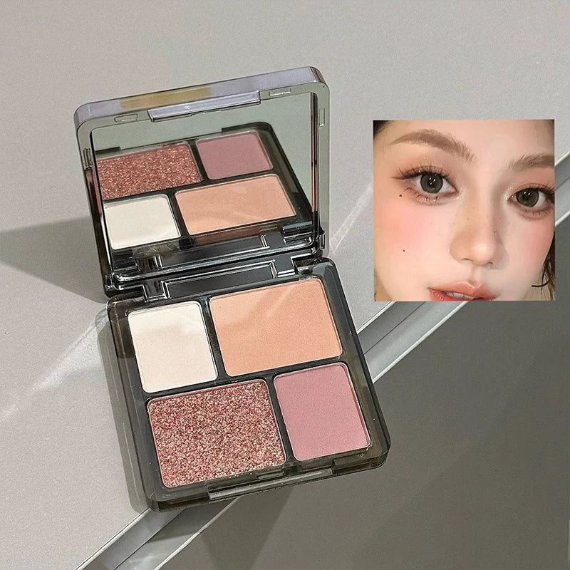 ART VALUE Makeup Sets Include 4 Lip Mud,1 Face Blush,1 Pressed Powder,1 Eyesshadow Palette,1 Highlighter Powder, 8 PCS Cosmetics Qme