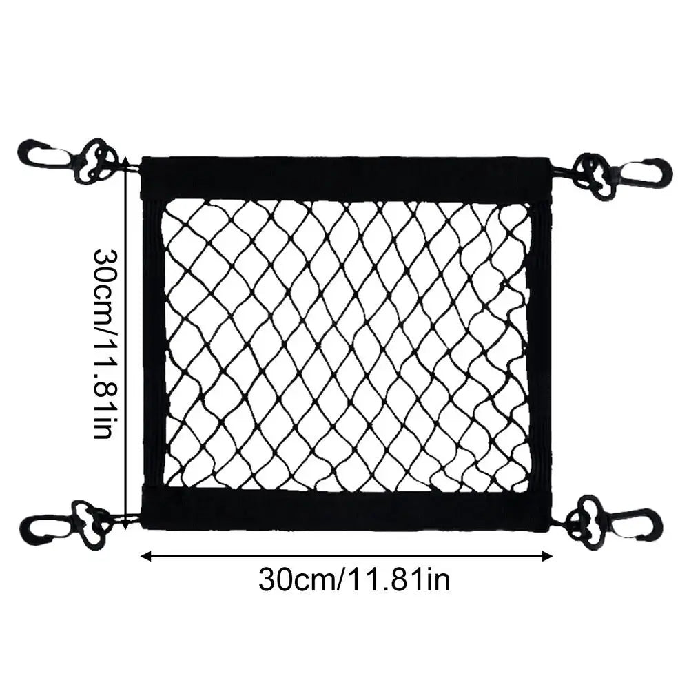Cargo Net For Motorcycle High Elastic Polyester BungeeNet With 4 Hooks 360 Degree Rotatable Easy Installation Motorcycle Net Qme Black