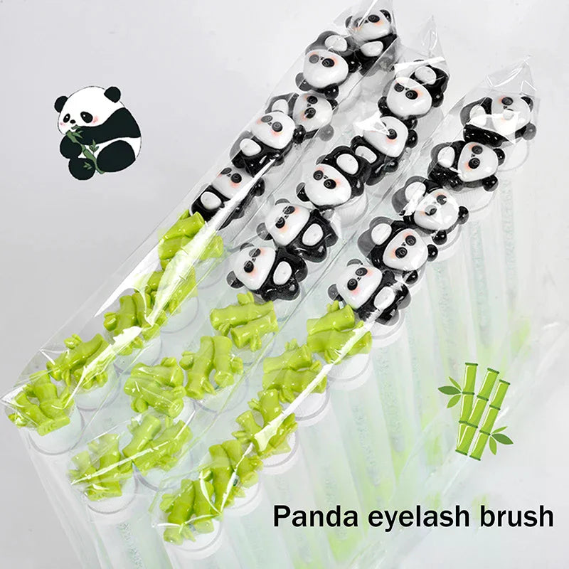 1 2 Cute Panda Bamboo Eyelash Brush Tubes Crystal Lash Mascara Wands Qme