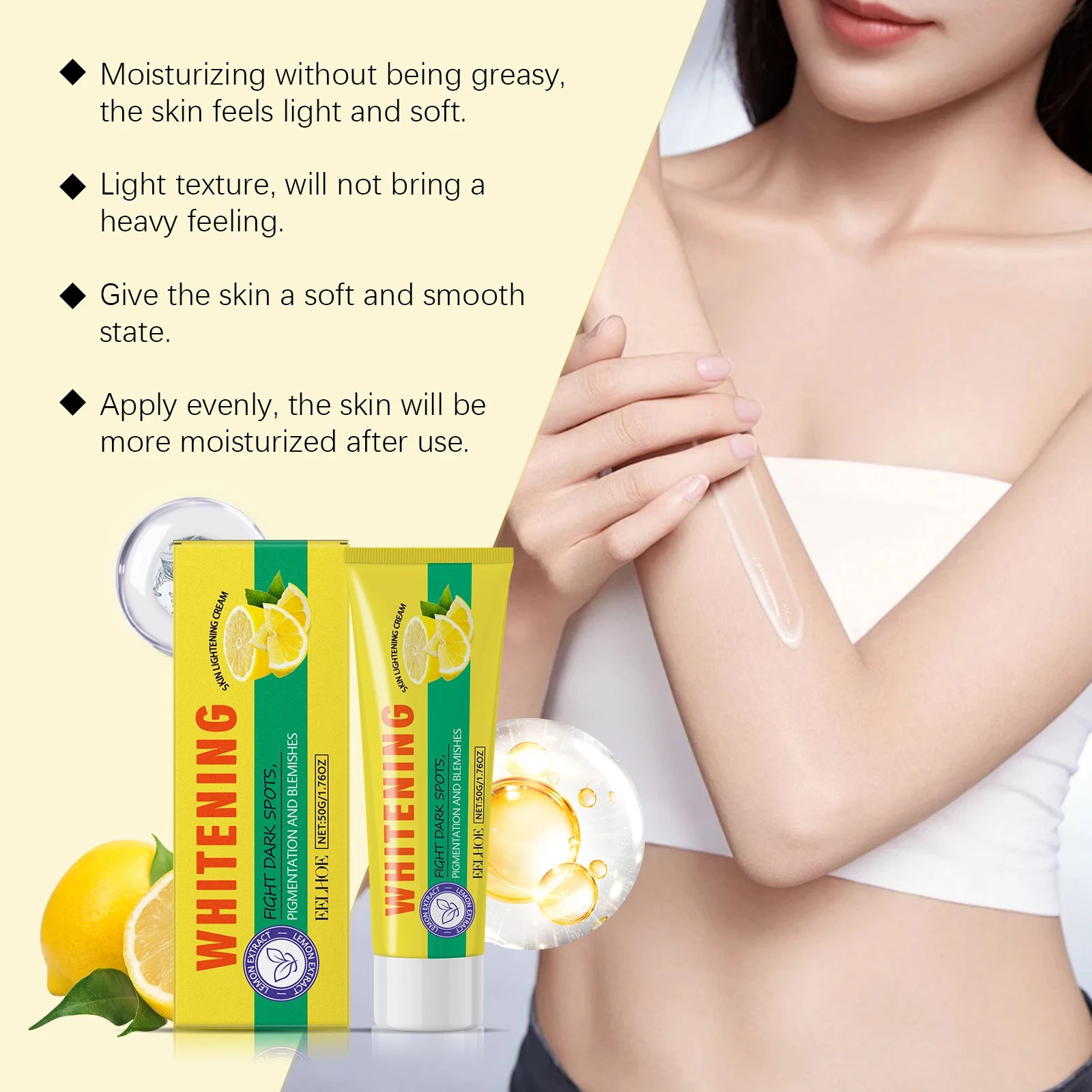 Lemon Brightening Body Lotion Gently Moisturizes Dry Skin Even Skin Tone Whitening Nourishing Lightening Body Cream Qme