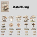 25 Sheets/Pack Vintage Mystical Mushroom Stickers for DIY Crafts Scrapbooking Phone Case Planner Journal Decoration Qme 3