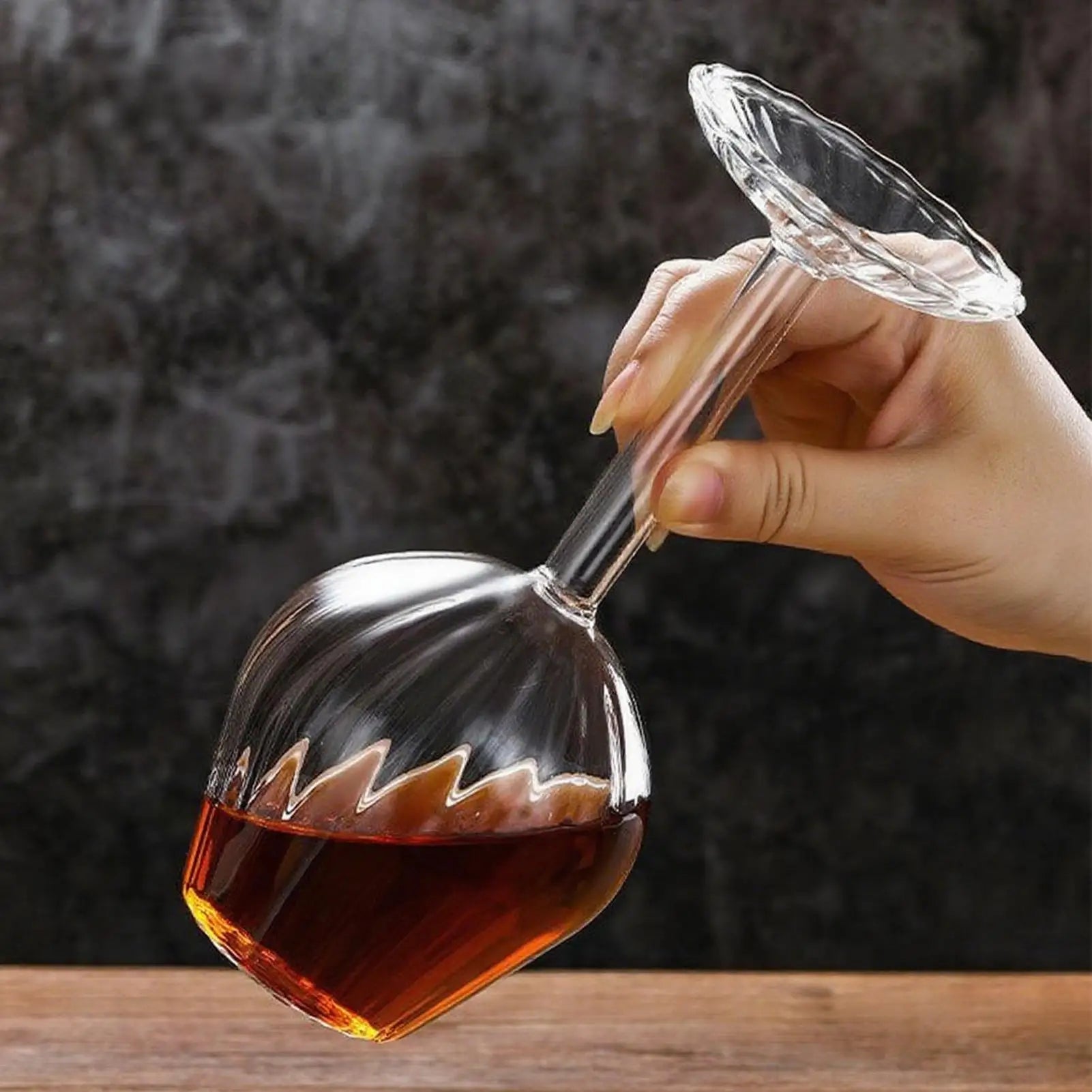 Stemmed Wine Glasses Creative Upside Down Cups Inverted Drinkware Men Qme