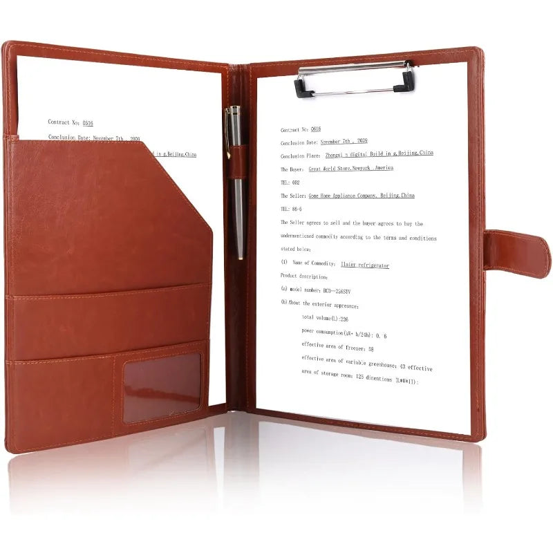 Faux Leather Writing Portfolio Clipboard Cover A4 Letter Legal Pad Qme