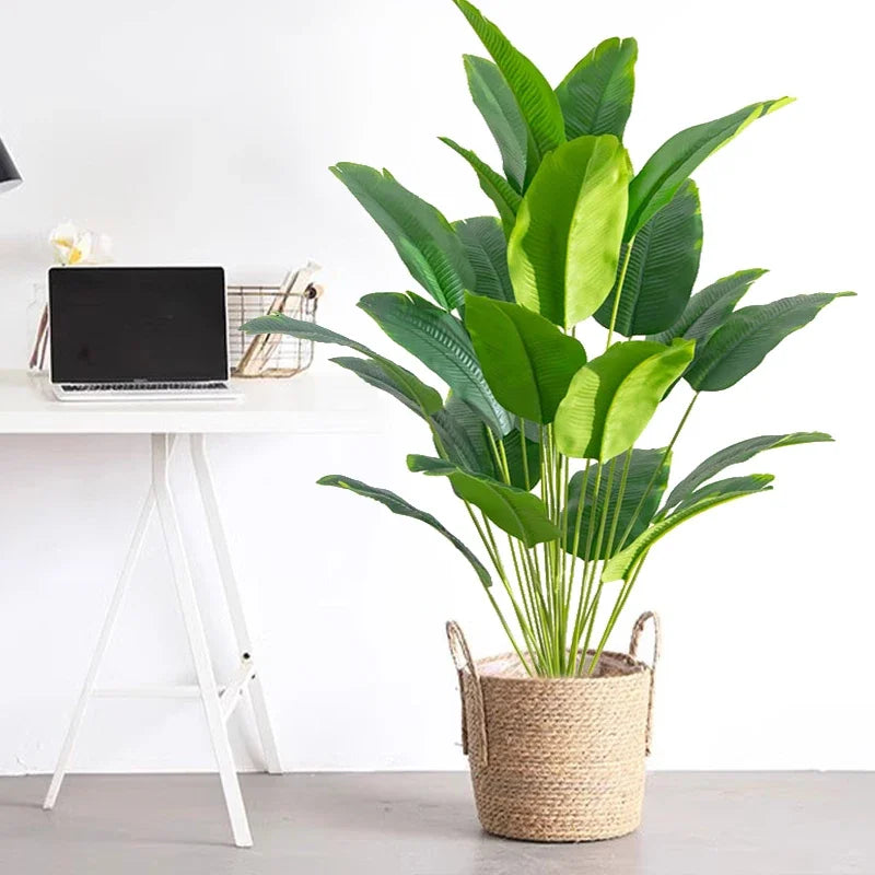 1pc Artificial Plants Large Tropical Palm Tree Fake Banana Plants Leaves Real Touch Plastic Monstera For Home Garden Party Decor Qme