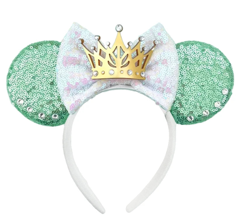 New Glitter Crown Castle Hairband Girls Princess Party Headwear Sequins Mouse Ears Bow Headband Hair Accessories Kids Boutique Qme Headband 15