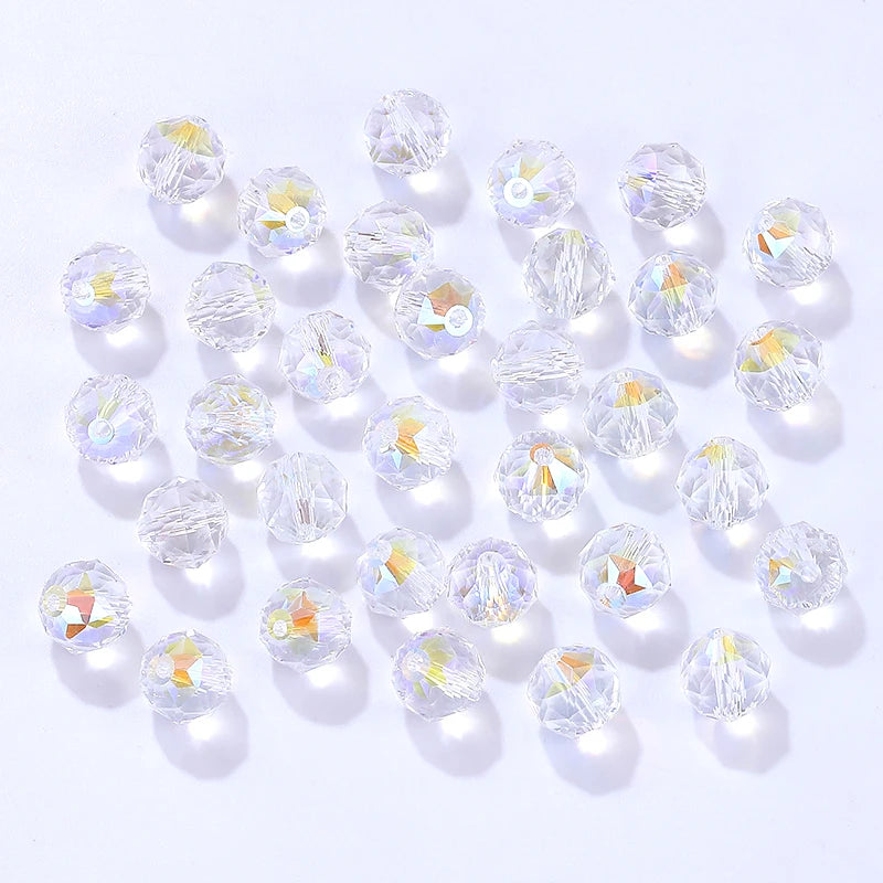 8mm/10mm Transparent Austria Crystal Glass Beads Roundle Spacer Loose Bead for DIY Bracelet Necklace Jewelry Making Accessories Qme 2 8mm-50pcs