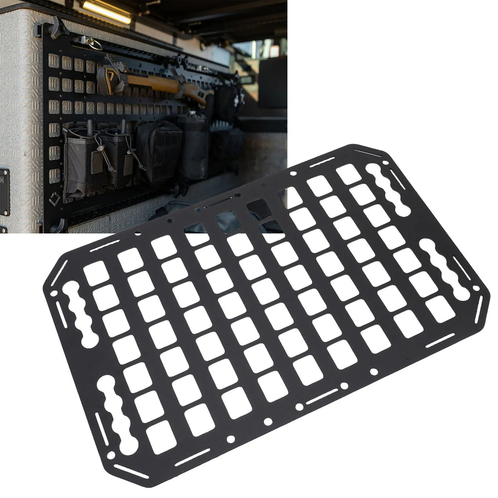 Truck Bed Molle Panel Aluminium Alloy Flexible Installation Neat Organization Truck Bed Storage Rack for Sedan for L Tracks Qme