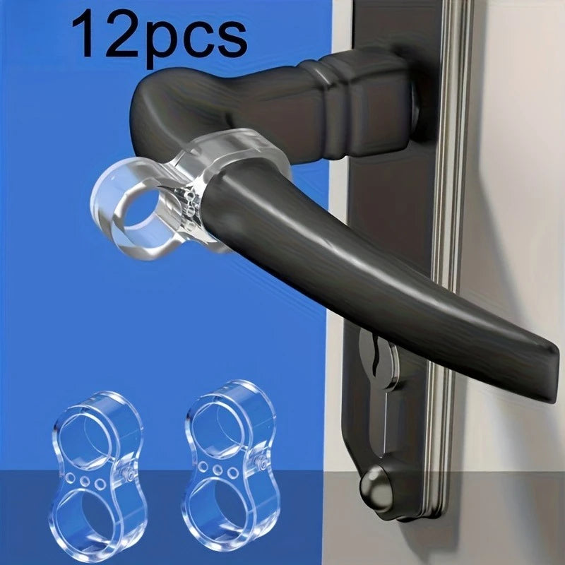 12pcs Door Barrier Protector-Transparent Silicone Door Handle Bumper, Non Adhesive Wall Protection,Suitable for Blocks, Knobs Qme 12pcs