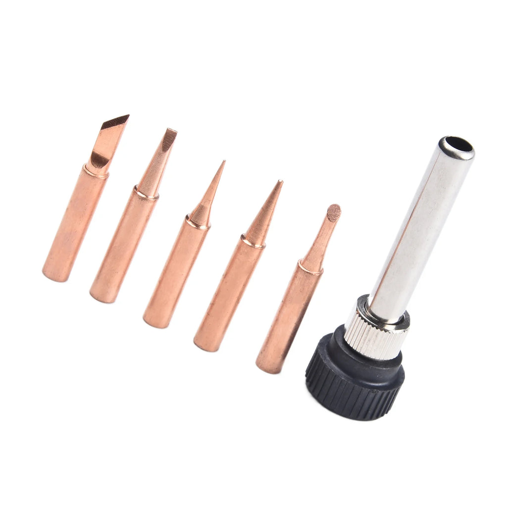 6pcs /set 900M Soldering Iron Tips Welding Nozzle Internal Heated Solder Heads Welding Tip Tool Lead-Free Solder Irons Bit Qme