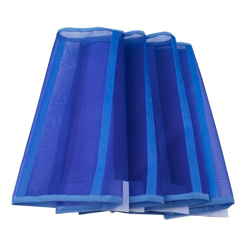 4Pcs Fly Boot for Horses Horse Fly Leggings Breathable Horse Boot Protective Horse Leg Wraps for Flies Qme Blue