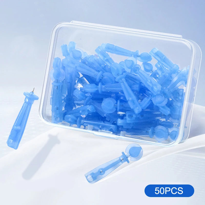 50 Disposable Acne Extraction Needles Precision Skincare Tools Pimple Qme one size blue-50