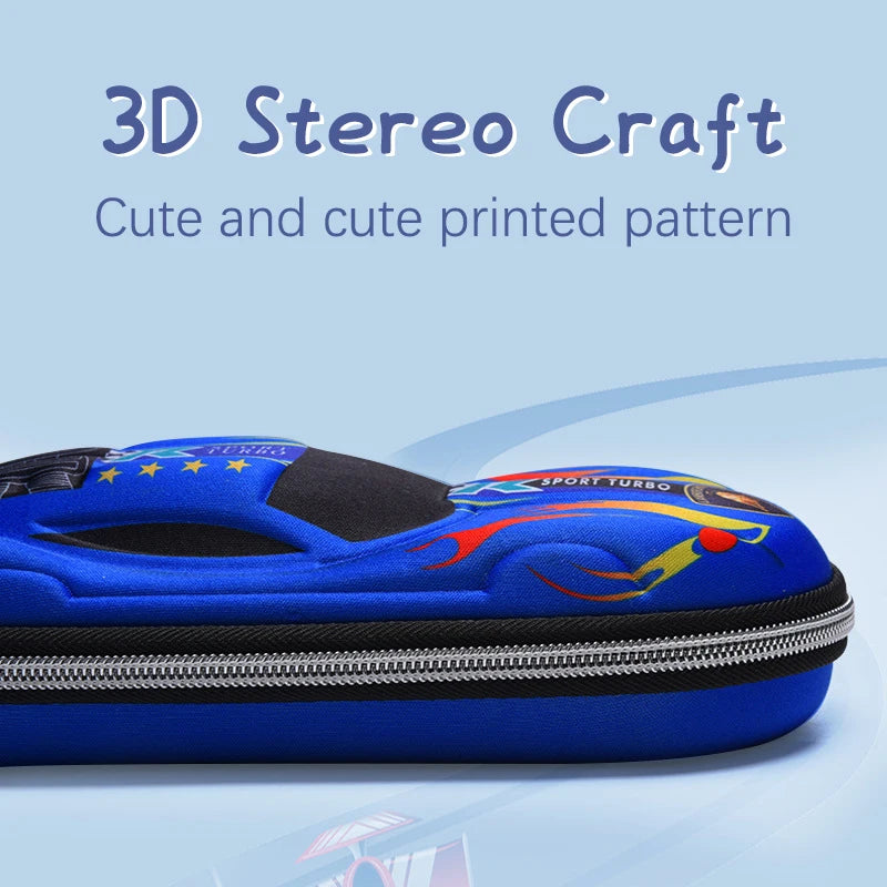 3D Racing Car Pencil Cases Cartoons School Pencil Case For Children Stationery Box EVA PU Plastic Pen Case Boy Cute Pen Bag Qme