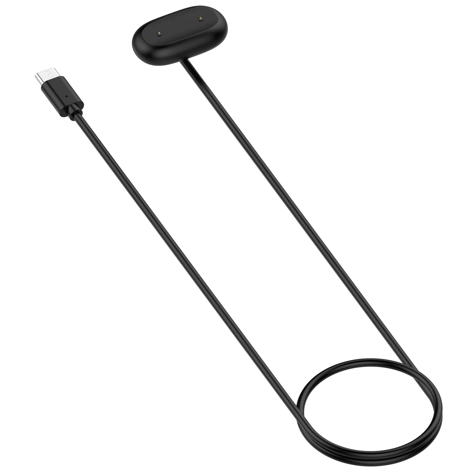 For Google Fitbit Air Watch Magnetic Connector Power Chargers Cables Smartwatch Dock Charger Adapter Type-C/USB-A Charging Cable Qme Type C Black