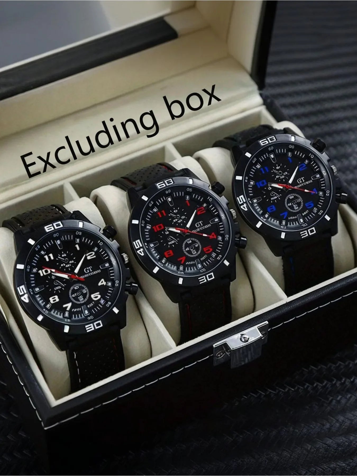 3-piece Classic and fashionable silicone car line men's quartz watch, casual and fashionable watch Qme