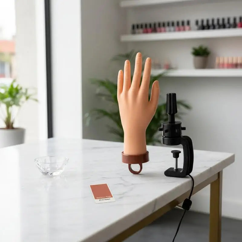 Nail Practice Mannequin Hand Desktop Bracket Soft Flexible Reusable Qme