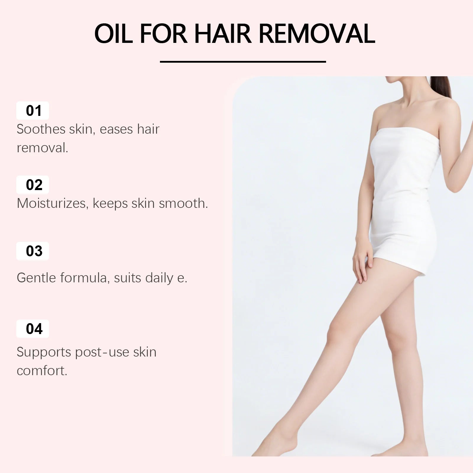 OceAura Hair Removal Oil For Arms Legs Armpits Plant Extract Containing Moisturizing Non-Greasy Soothing Hair Removal Serum 60mL Qme