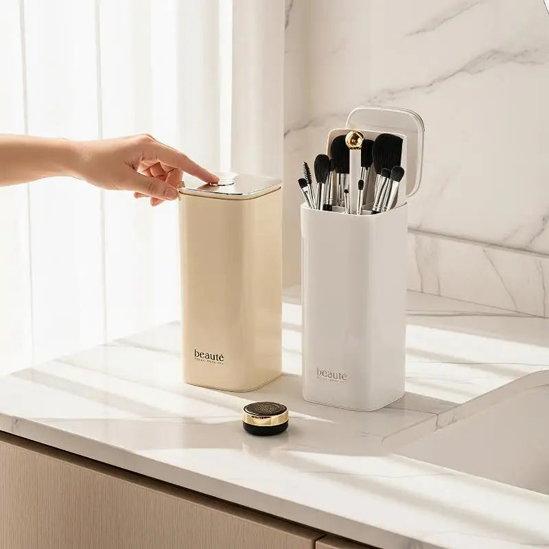 Automatic Lifting Makeup Brush Holder Dustproof Large Capacity Qme
