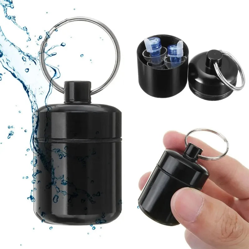 Short and chubby aluminum alloy cartridge, sealed metal aluminum can with keychain, coin storage earplugs, aluminum bottle Qme