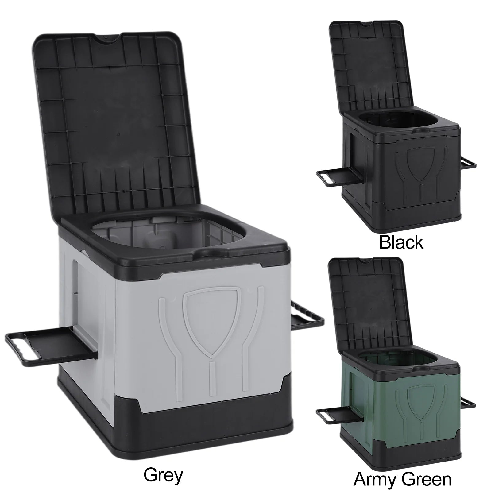 Folding Collapsible Toilet with Paper Holder & Lid Portable Potty Reusable for Adults Travel Outdoor Hiking Trips Beach Qme