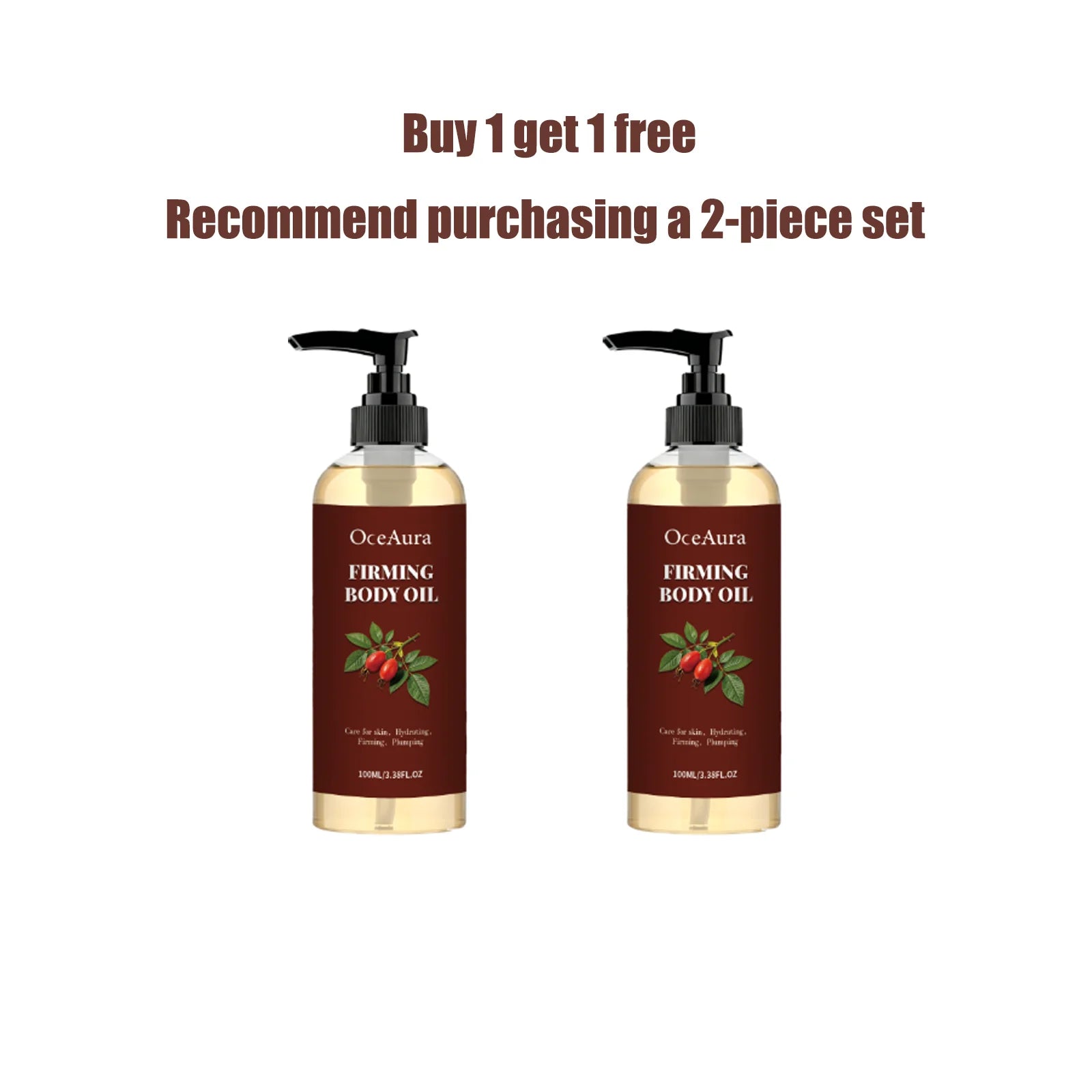 OceAura Firming Body Oil for Neck Chest Thigh Fast Absorbing Hydrating Skin Softener Plumping Anti Sagging Body Skin Care Oil Qme 100mLx2 100ml