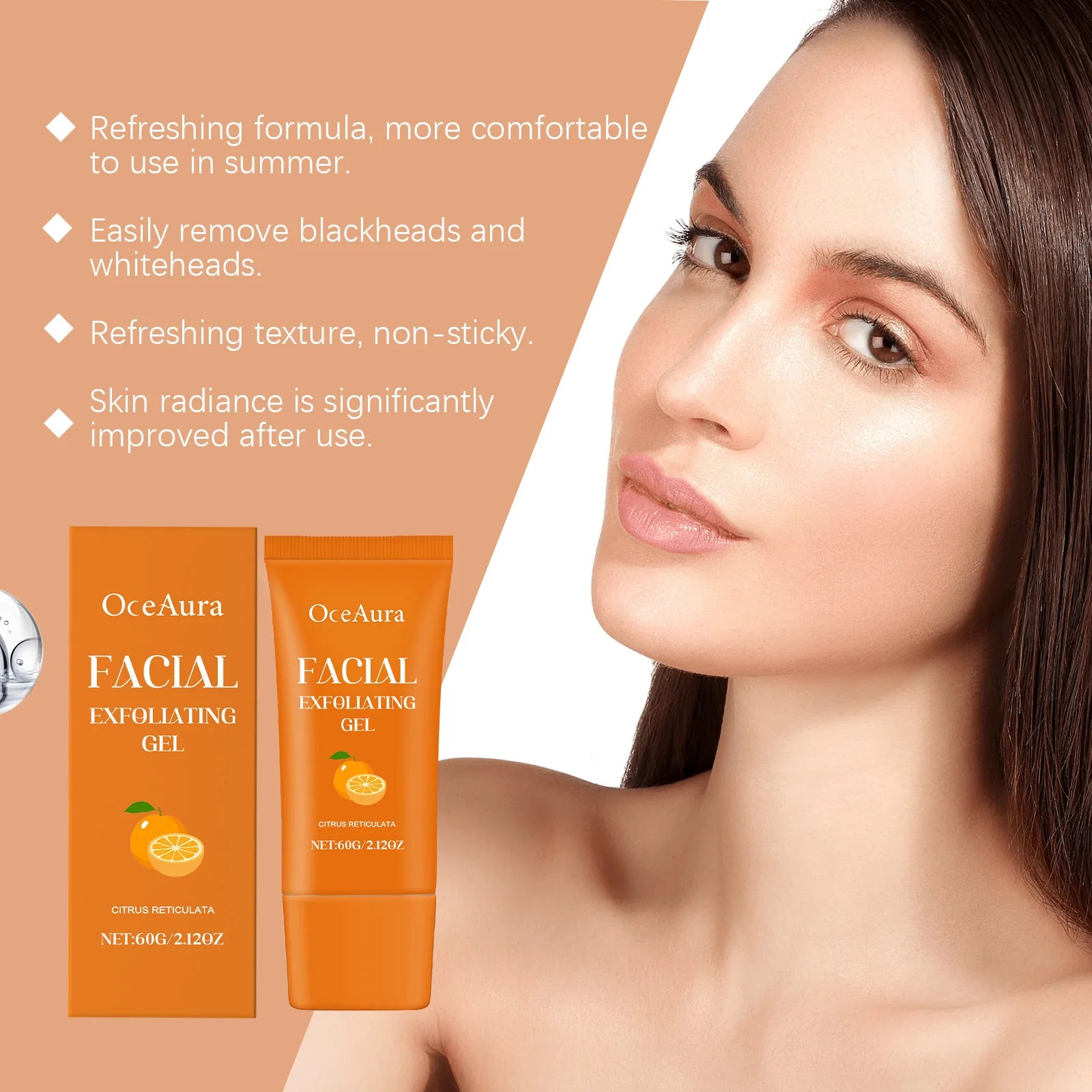 Orange Exfoliating Gel Brighten Facial Exfoliant Lighten Dark Skin Qme