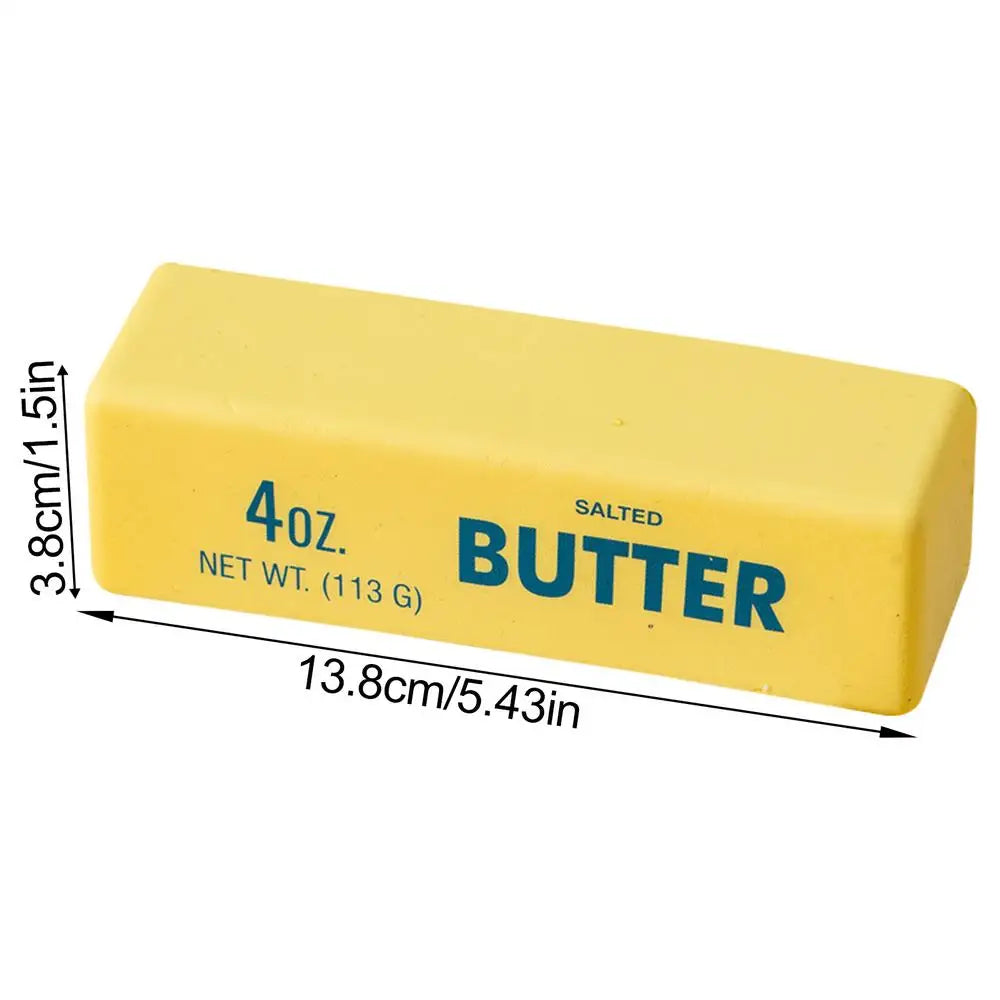 1pc Fidget Squeeze Toy Realistic Butter Stretchy Dough 13x3.8x3.8cm Slow Rebound Soft Stress Squeeze Toy for Kids Adults Student Qme Yellow