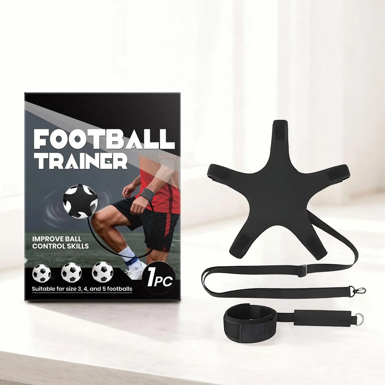 Soccer Kick Trainer Practice Gear with String Adjustable Wristband Practice Training Aid for Boys Girls Indoor Backyard School Qme