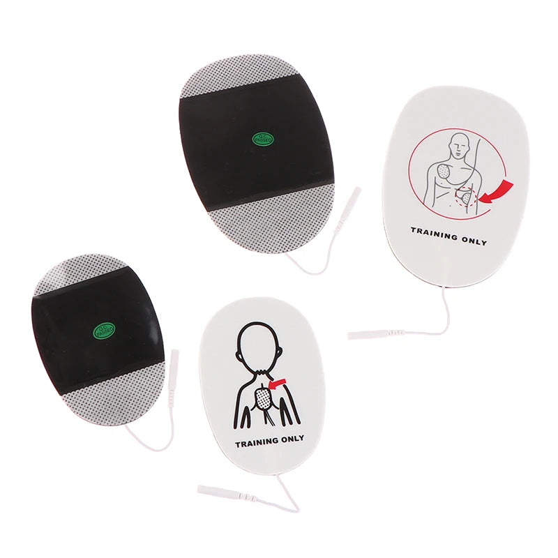 1 Pair AED Training Device Patches First Aid Replacement Pads Adult Qme