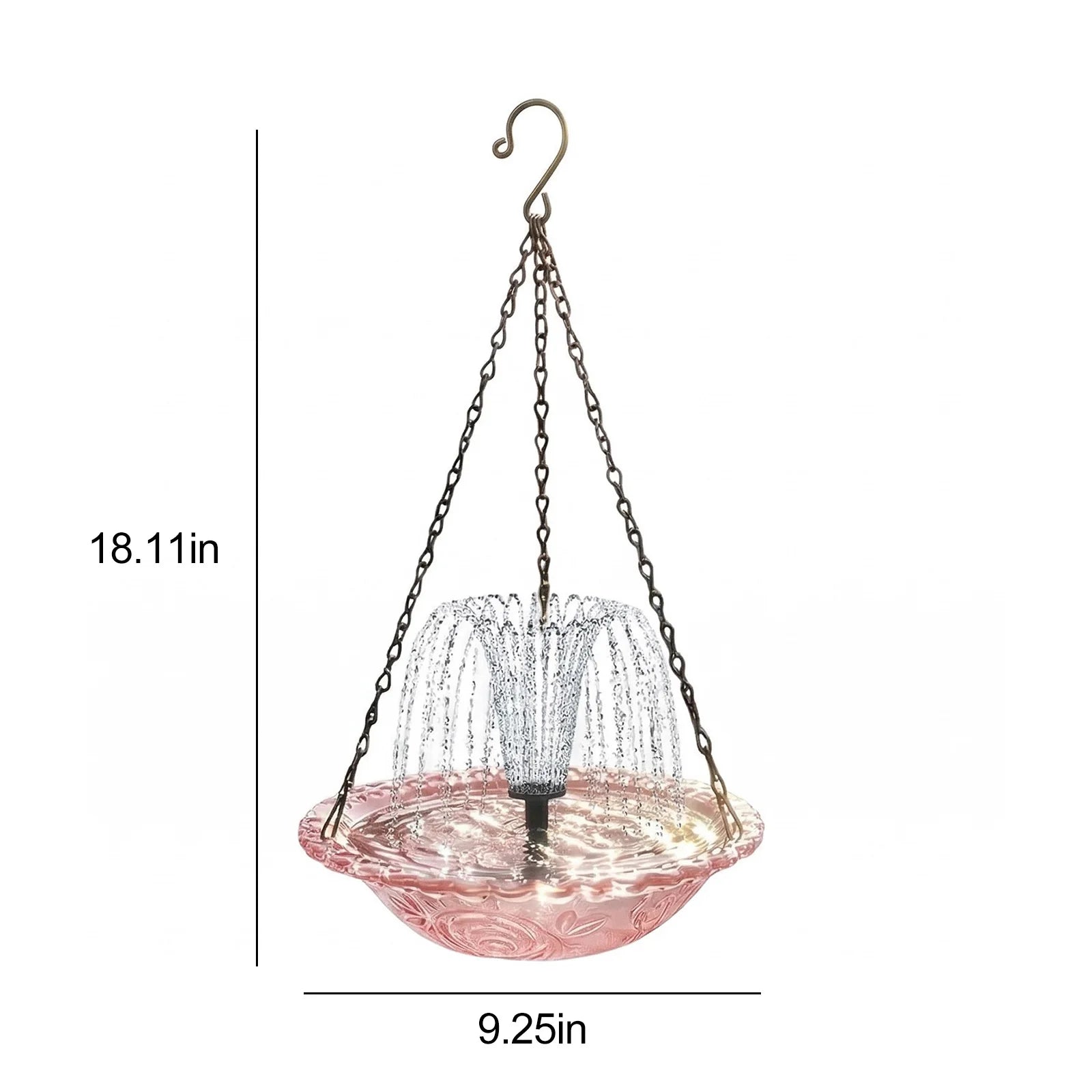 Bird Bath Bowl with Solar Powered Pump Wildlife Feeder Hanging Solar Bird Bath Fountain for Outdoor Garden Backyard Patio Lawn Qme