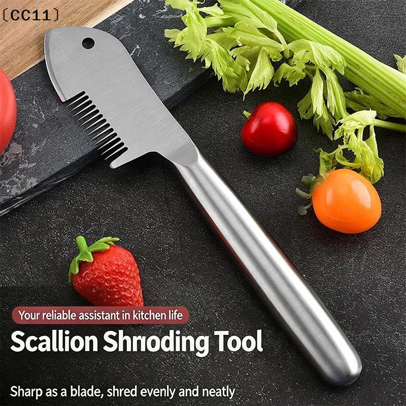 Stainless Steel Green Onion Cutter Shredder Slicer Kitchen Gadget Qme