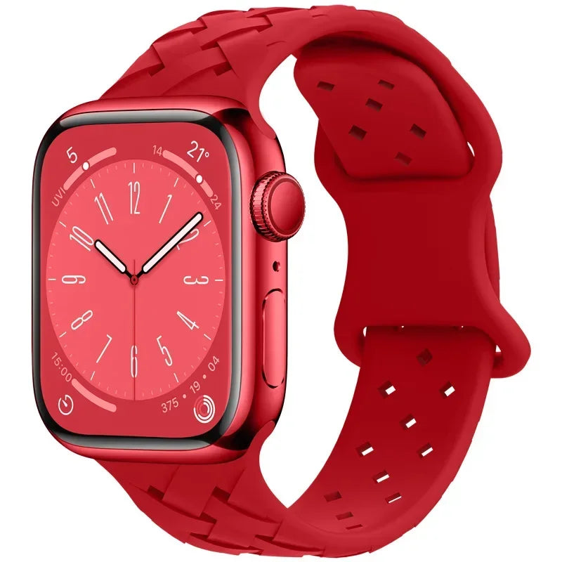 Strap for Apple Watch Band Ultra 49mm 44mm 40mm 45 Mm 41mm 38mm 42mm Sport Silicone Woven Loop Bracelet IWatch Series 8 7 6 3 Qme R 38 40 41mm