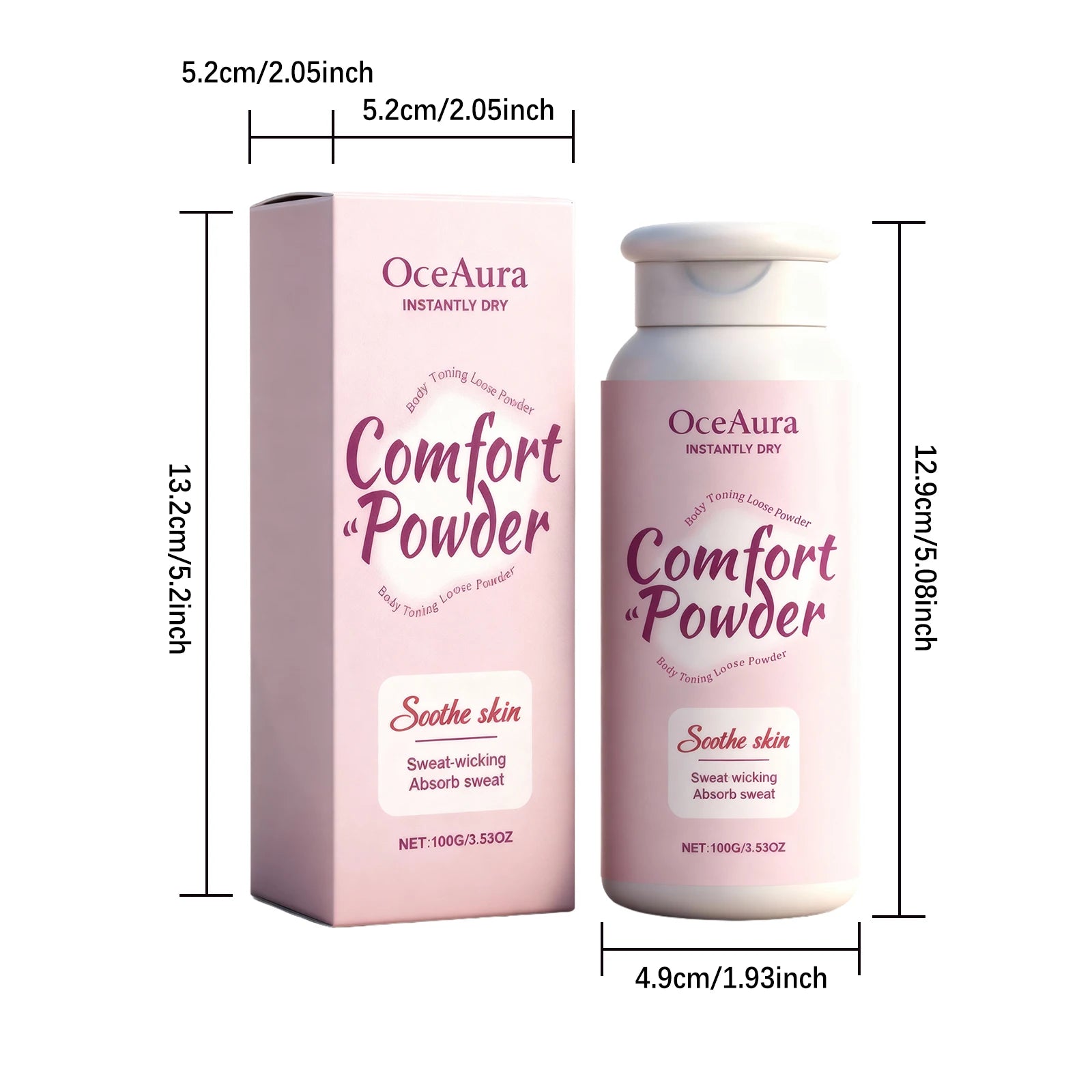 Comfort Powder All Over Body Powder Sweat Wicking Odor Resistant Chafing Prevention Talc-Free Dry Comfort for Women & Men Qme