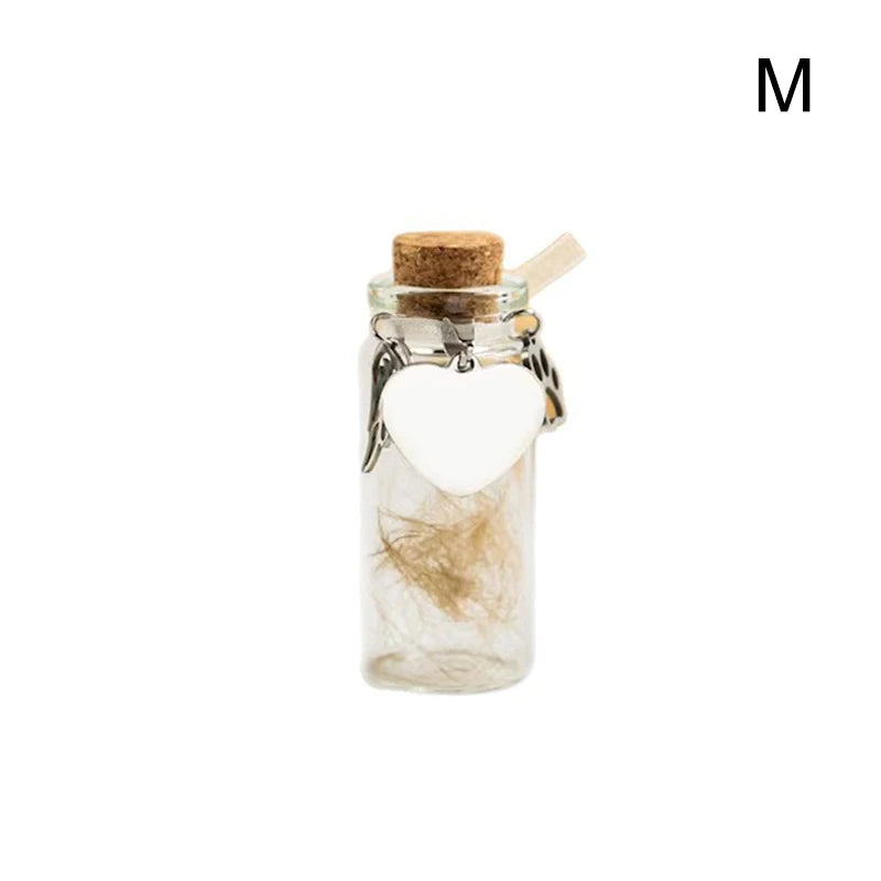 Pet Memorial Urn Container Bottle Hair Dogs Cats Fur Keepsake Storage Qme M