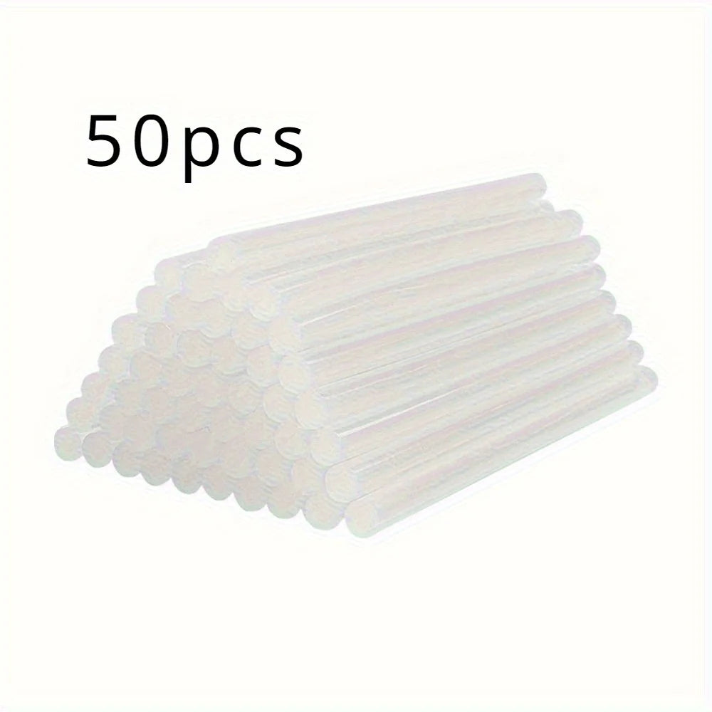 50pcs Hot Glue Sticks 7mm X 100mm For 20W-30W Mini Hot Melt Glue Gun Qme Clear
